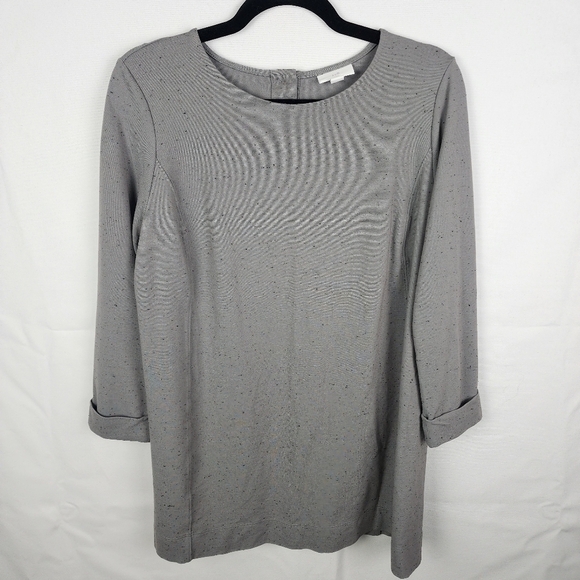 J. Jill Women’s Size Medium Gray Splattered Speckled Ponte Knit Long Tunic Top - Picture 1 of 6